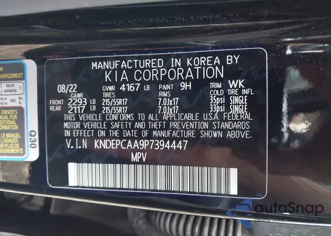 2023 Kia Seltos Lx из США, поврежденный, VIN KNDEPCAA9P7394447